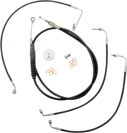 LA Choppers LA-8010KT-13B Black Braided Vinyl Brake Clutch Line Kit 08-13 FLH/T