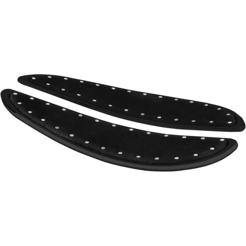CycleSmiths Curved Black 14" Banana Driver Floorboards for Harley FLHT 80-17