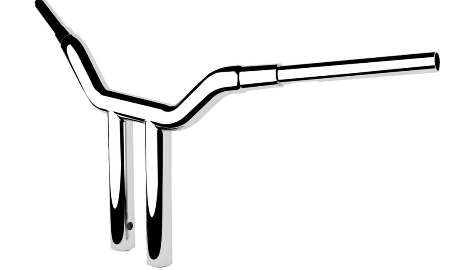 LA Choppers 1 1/2" Chrome Kage Fighter T-Bars 12" Rise for Harley