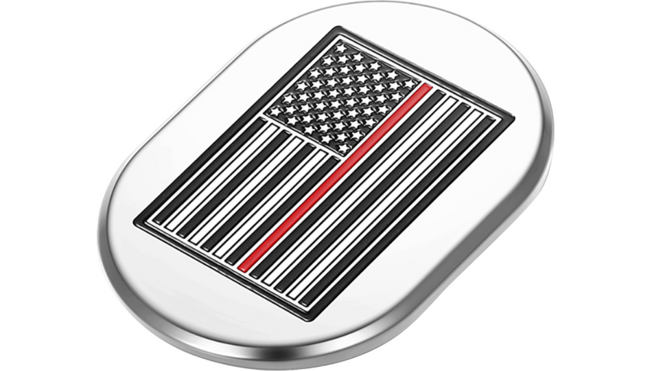 Figurati Antenna Left Cover Mirror w/ Red Line American Flag 4 Harley 09-23 Touring