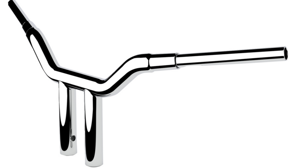 LA Choppers 1 1/2" Chrome Kage Fighter T-Bars 10" Rise for Harley