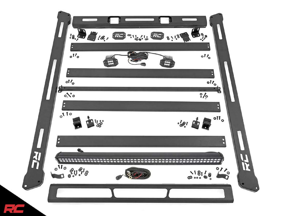 Rough Country 10615 Roof Rack & LED Lighting System 07-18 For Jeep Wrangler JK