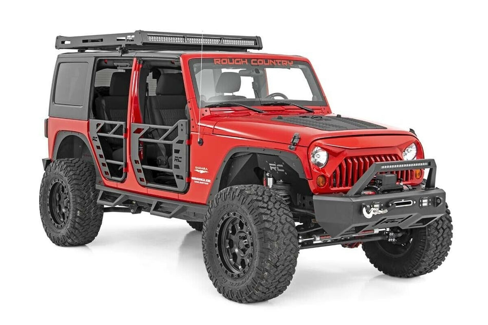 Rough Country 10615 Roof Rack & LED Lighting System 07-18 For Jeep Wrangler JK