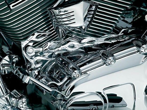 Kuryakyn Flame Shift Rod Cover for Harley 80-17 FLH/FLT and 86-17 Softail