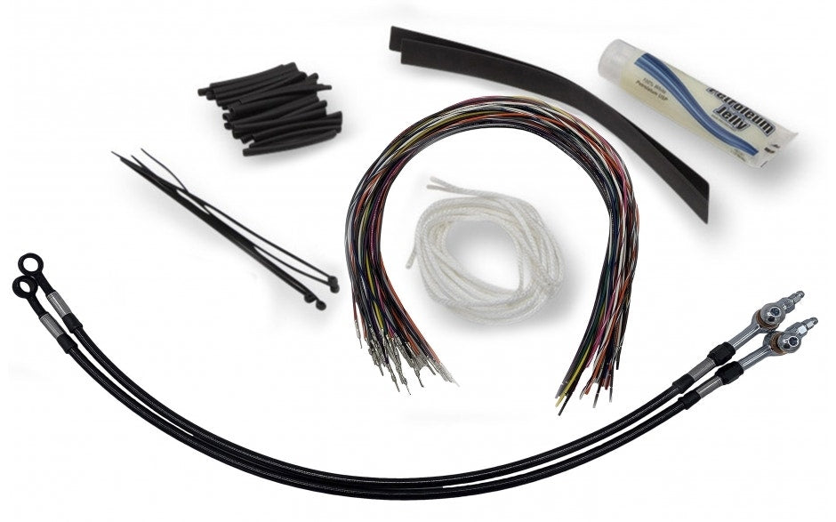 FBI EZ Install 16" Black Handlebar Install Kit 4 Harley 08-13 Hydraulic Clutch