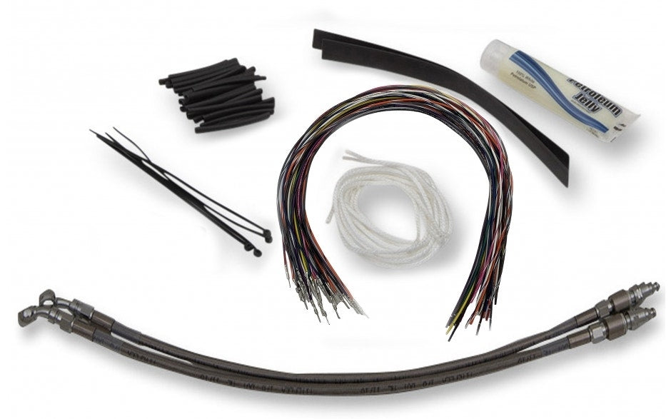 FBI EZ Install 16" Braided Handlebar Install Kit 4 Harley 08-13 Hydraulic Clutch