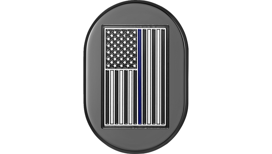 Figurati Antenna Left Cover Black w/ Blue Line American Flag 4 Harley 09-23 Touring
