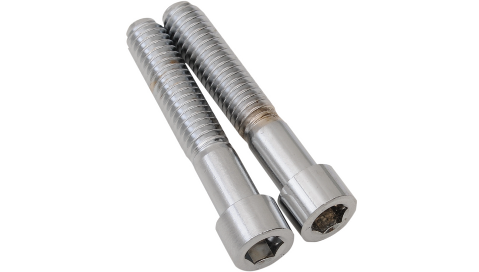 Drag Specialties Chrome Smooth Starter Bolt Kit 4 Harley M8 Models