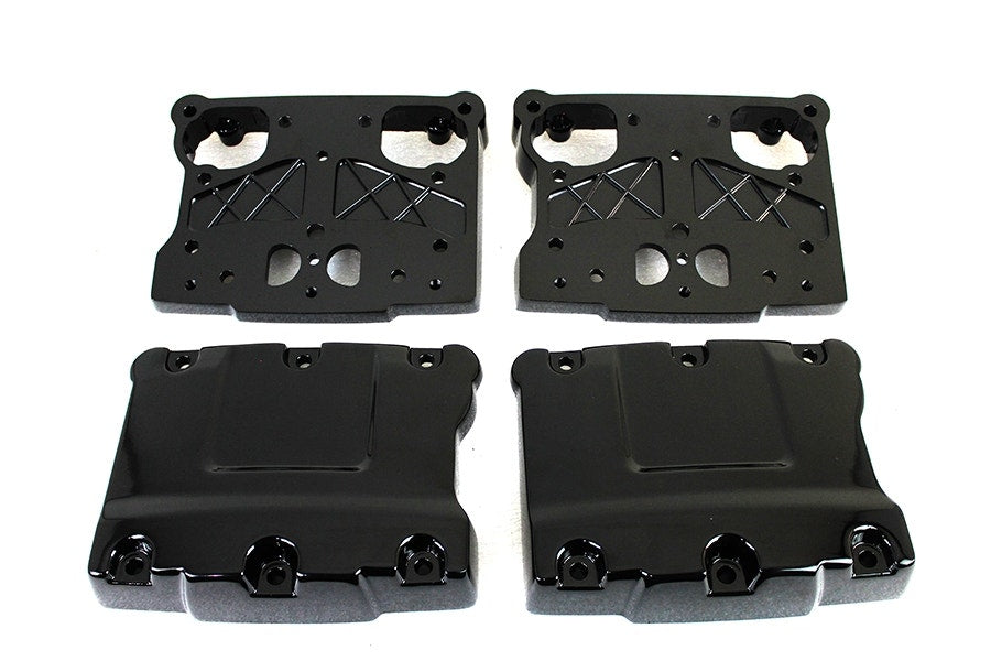 V-Twin 11-1086 Gloss Black Rocker Box Set Harley Twin Cam 88 FX FL 99-17