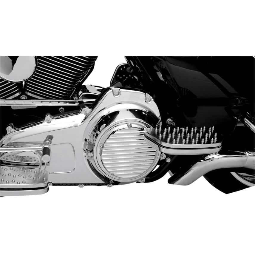 Joker Machine Chrome Finned 5 Hole Derby Cover for Harley Big Twin Cam 99-16
