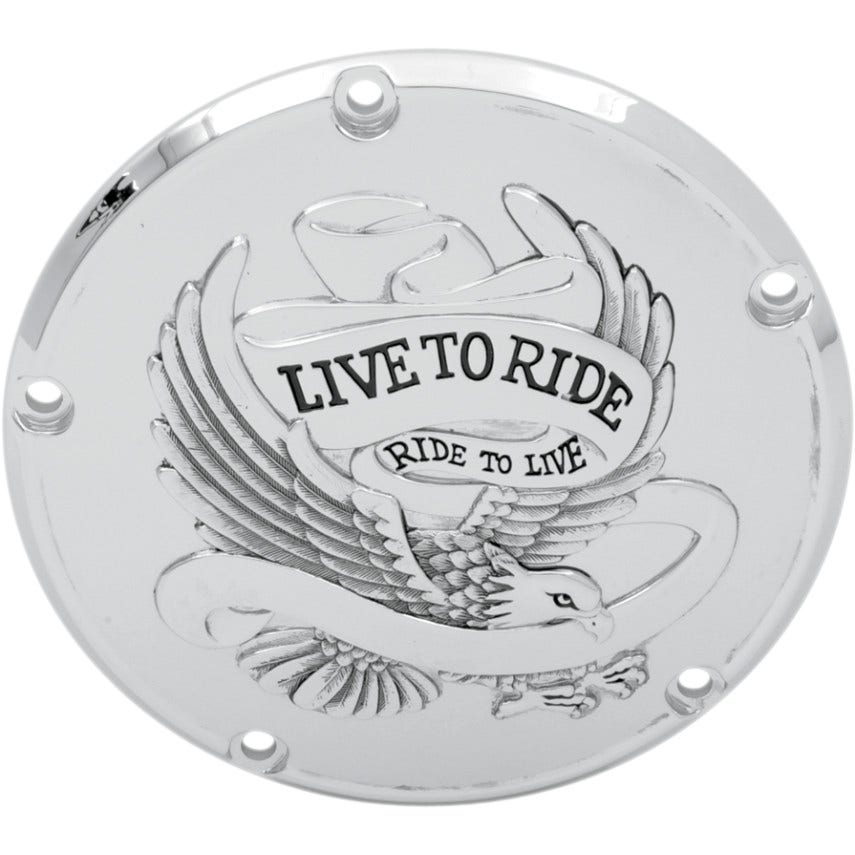 Drag Specialties Chrome 5 Hole Live to Ride Derby Cover Harley Twin Cam 99-16