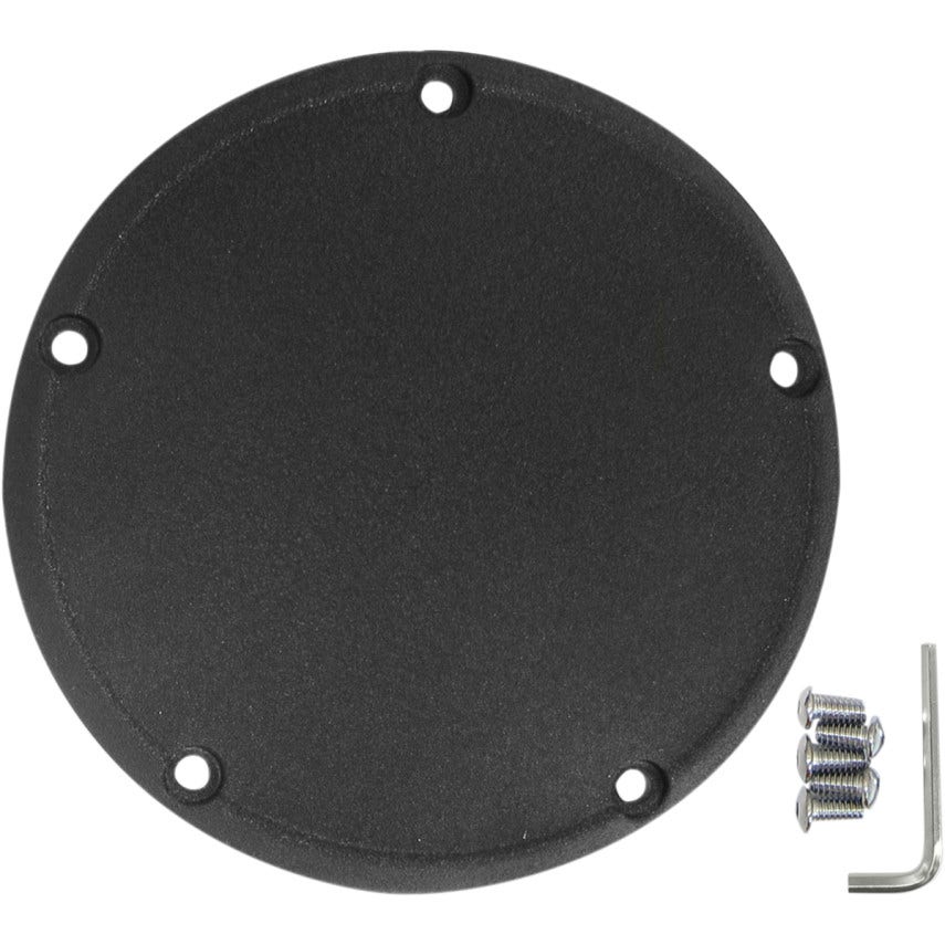Drag Specialties Wrinkle Black 5 Hole Die Cast Domed Derby Cover Harley Twin Cam
