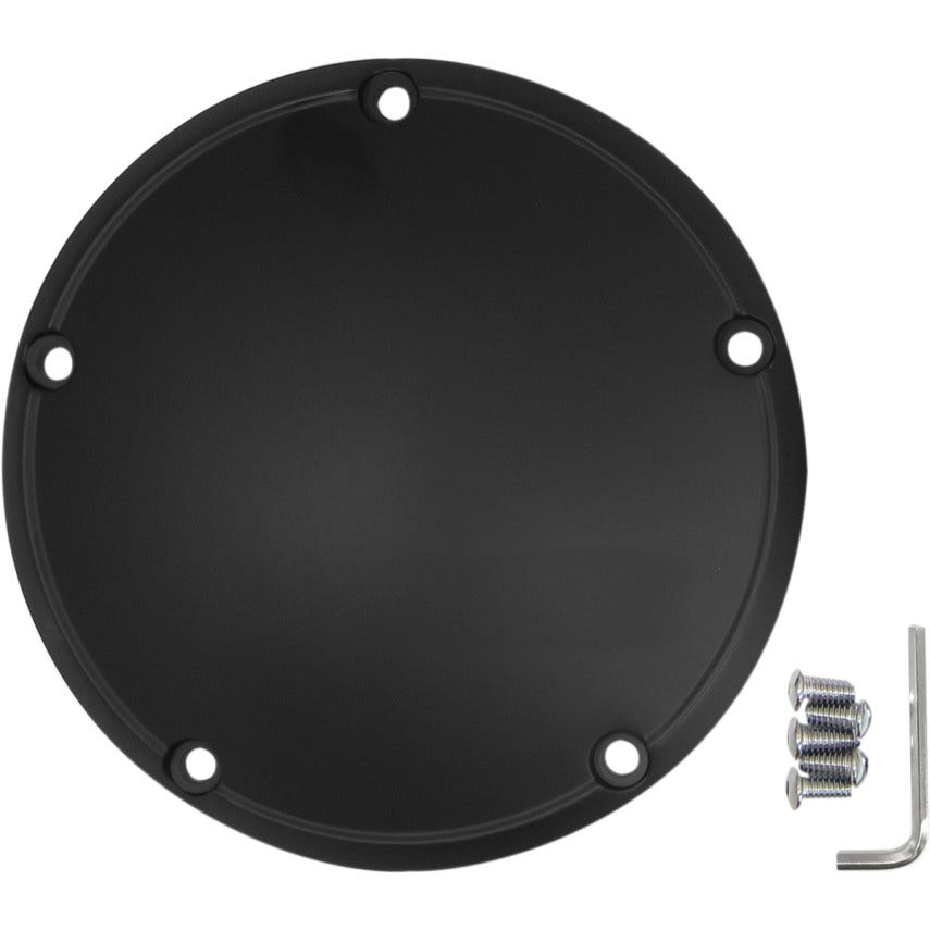 Drag Specialties Satin Black 5 Hole Die Cast Domed Derby Cover Harley Twin Cam