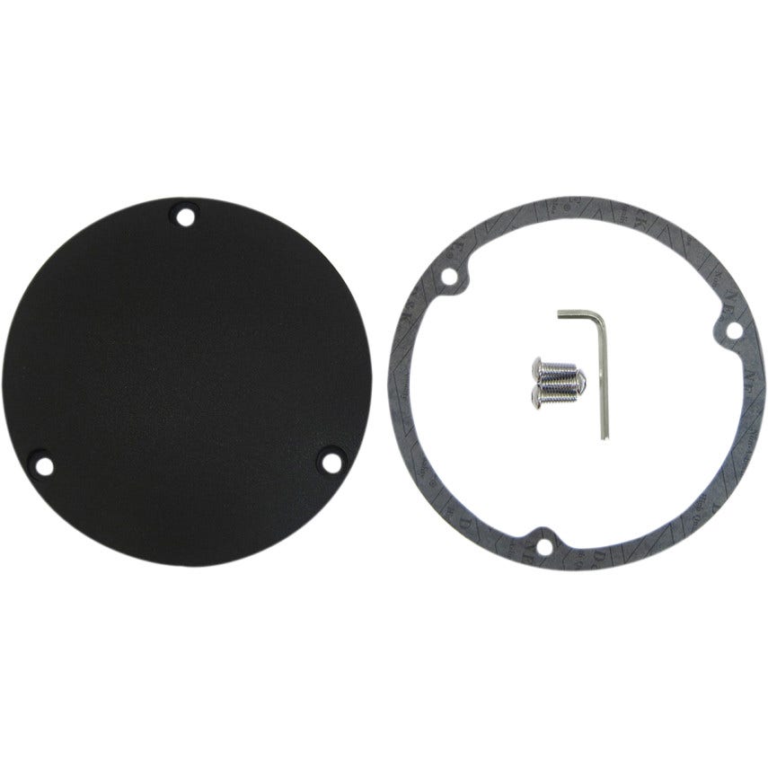 Drag Specialties Wrinkle Black 3 Hole Die Cast Domed Derby Cover Harley Big Twin