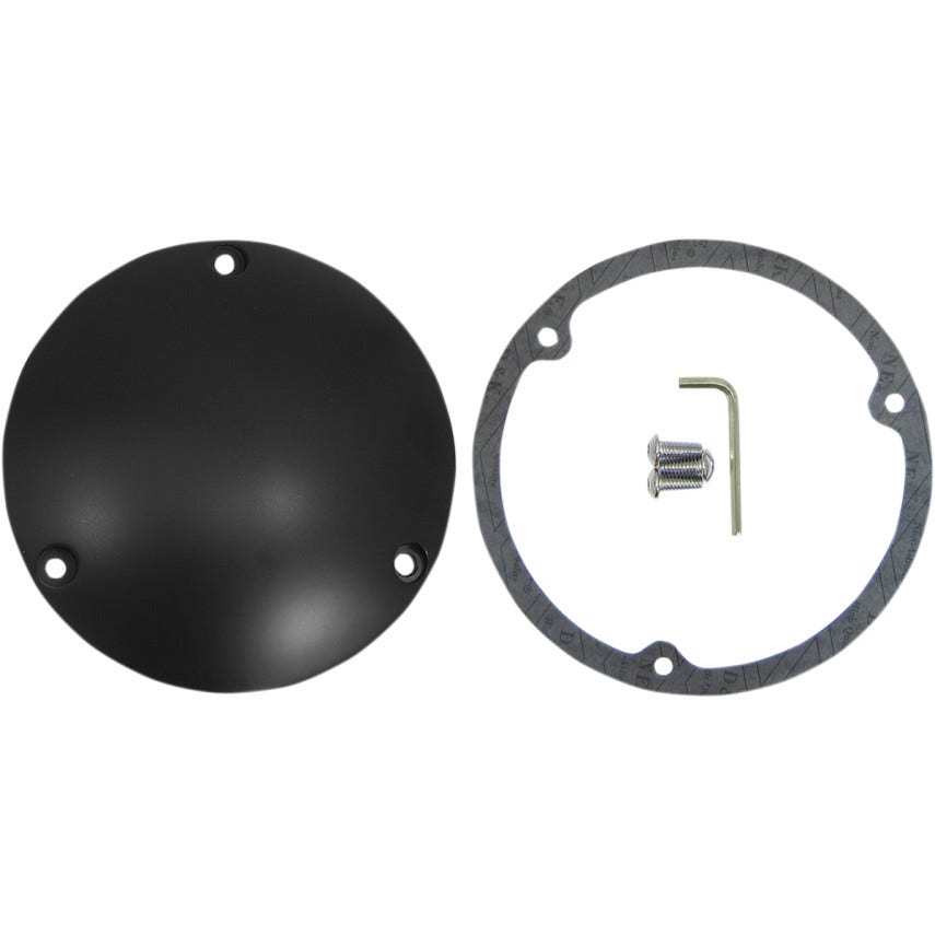 Drag Specialties Satin Black 3 Hole Die Cast Domed Derby Cover Harley Big Twin