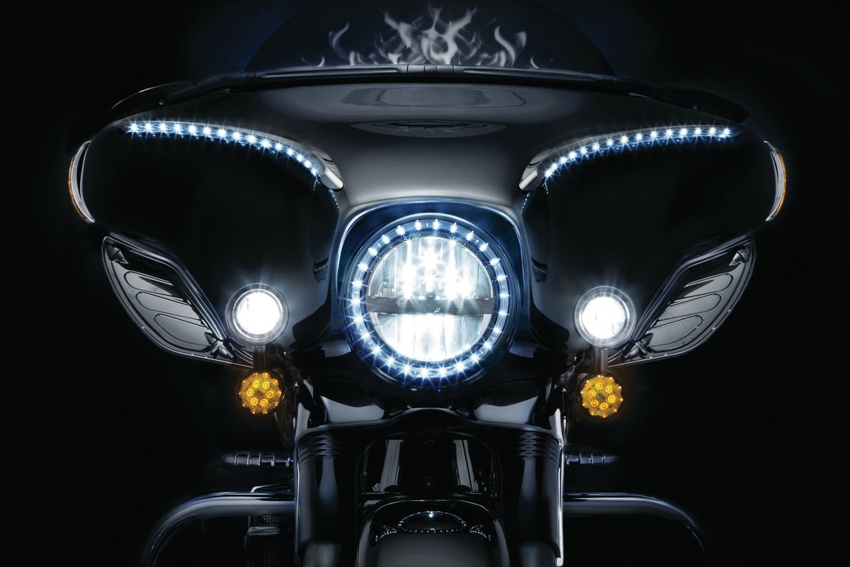 Kuryakyn Dark Smoke Dragon Wing Variable Air Deflectors for Harley 96-13 1108