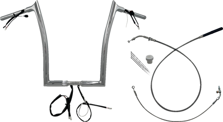 FBI 1-1/4" EZ Pointed Top Pre-Wired Handlebars for 24-25 FLTRX, 23-25 FLTRXSE - Chrome / 16"