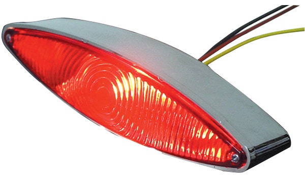 Chrome Slim Cateye Taillight Assembly Cat Eye Tail Light for Harley or Custom Taillight