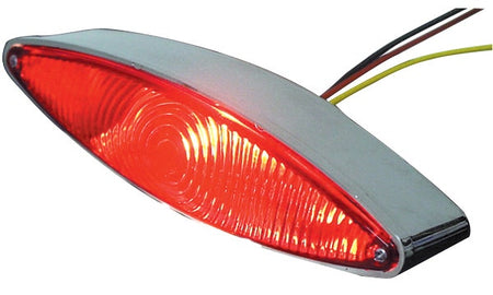 Chrome Slim Cateye Taillight Assembly Cat Eye Tail Light for Harley or Custom Taillight