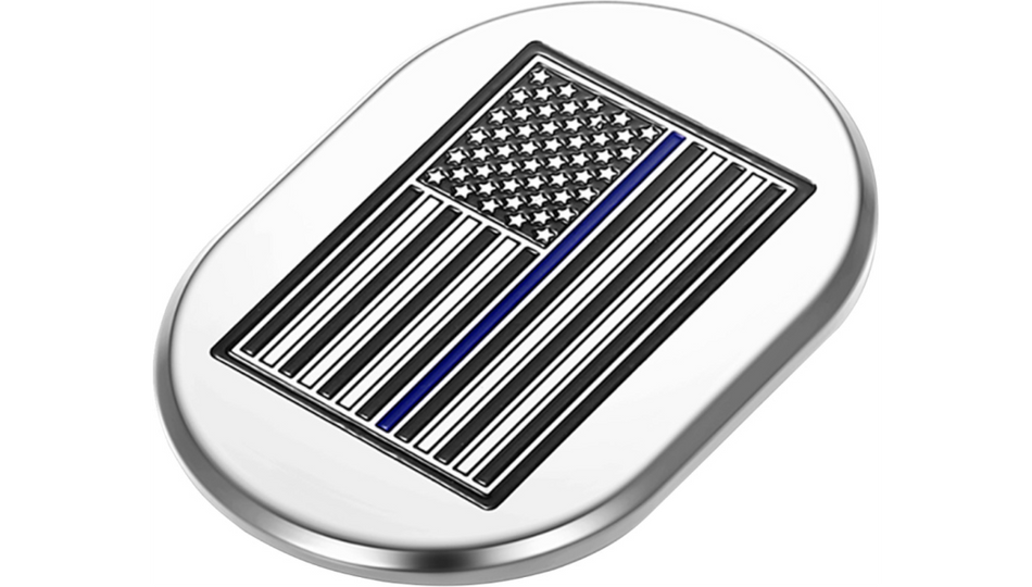 Figurati Antenna Left Cover Mirror w/ Blue Line American Flag 4 Harley 09-23 Touring