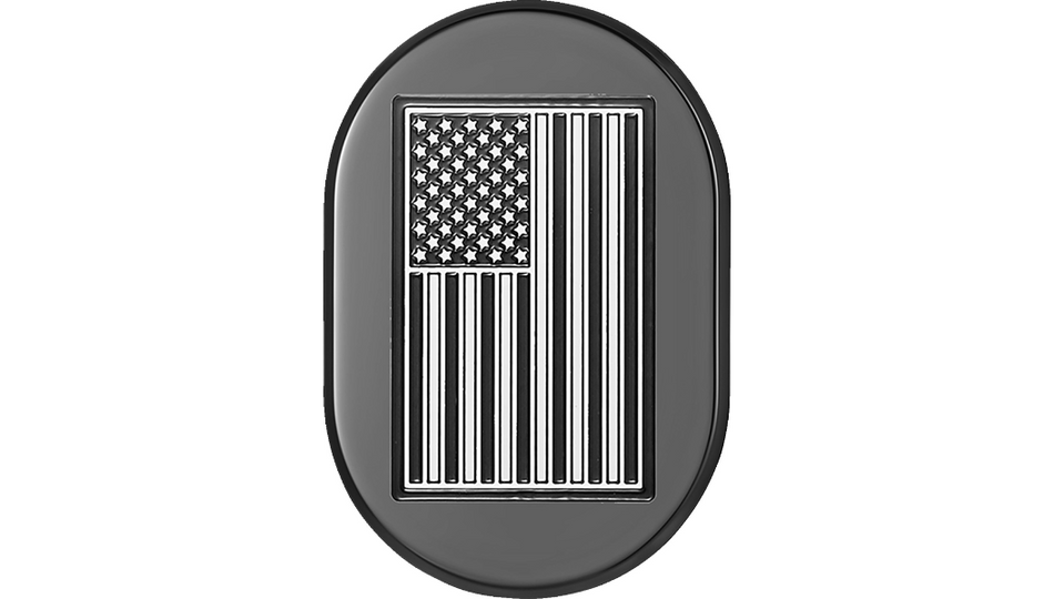 Figurati Antenna Left Cover Black w/ Contrast-Cut American Flag 4 Harley 09-23 Touring