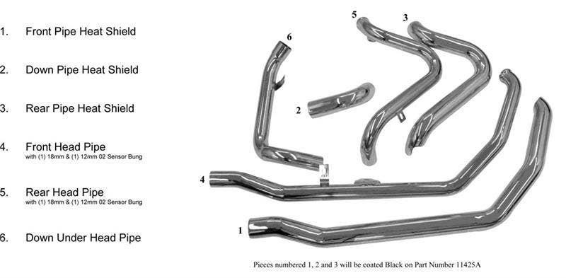 Bassani Xhaust Chrome True Dual Down Under Head Pipes Headers Harley 17-19