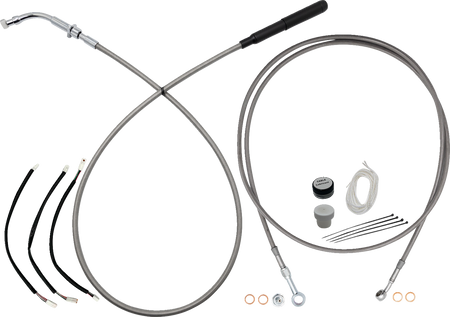 FBI EZ Install Upper Clutch Kit - Full Length for 2015-2026 H-D Touring - FLH/X '23-'26 / Braided Stainless Steel/Chrome / 12"