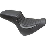 Mustang Black Tuck-N-Roll Squareback Seat 4 Harley