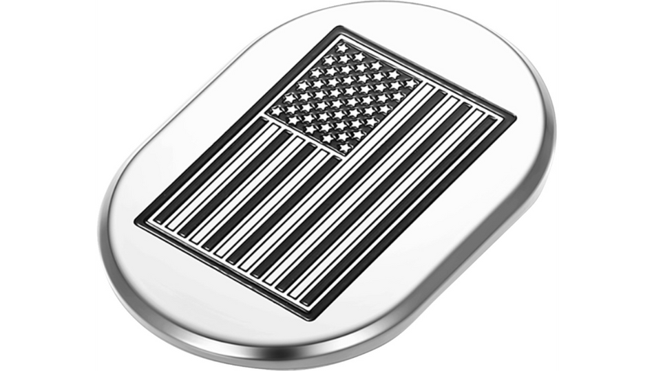 Figurati Antenna Left Cover Mirror w/ Contrast-Cut American Flag 4 Harley 09-23 Touring