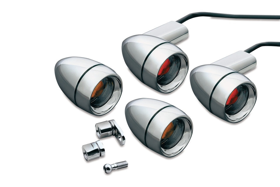 Kuryakyn Chrome Late Style Turn Signal Kit Harley Softail Sportster & Dyna 91-08
