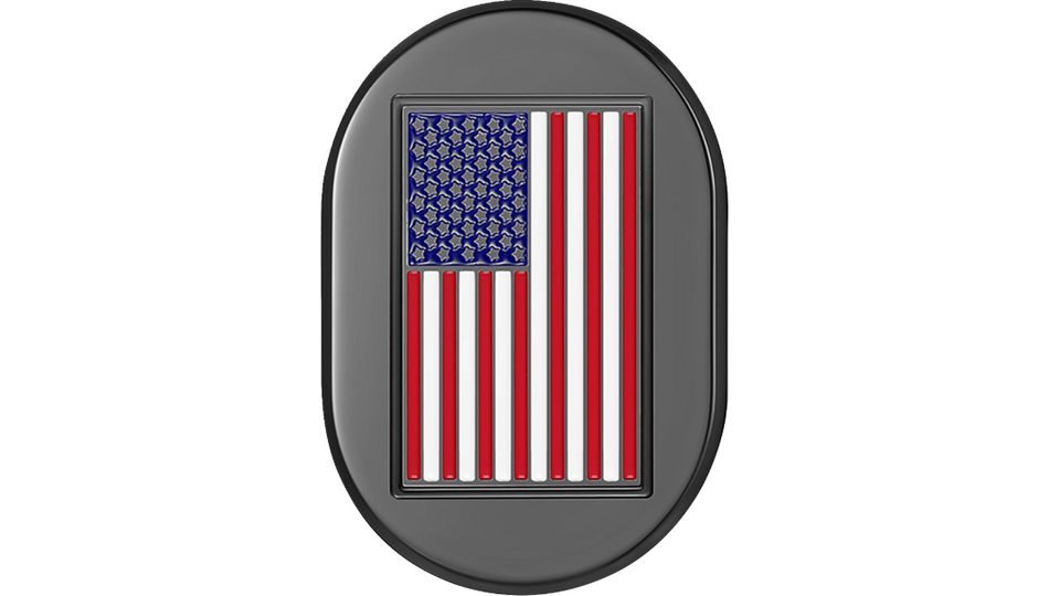 Figurati Antenna Left Cover Black w/ American Flag 4 Harley 09-23 Touring