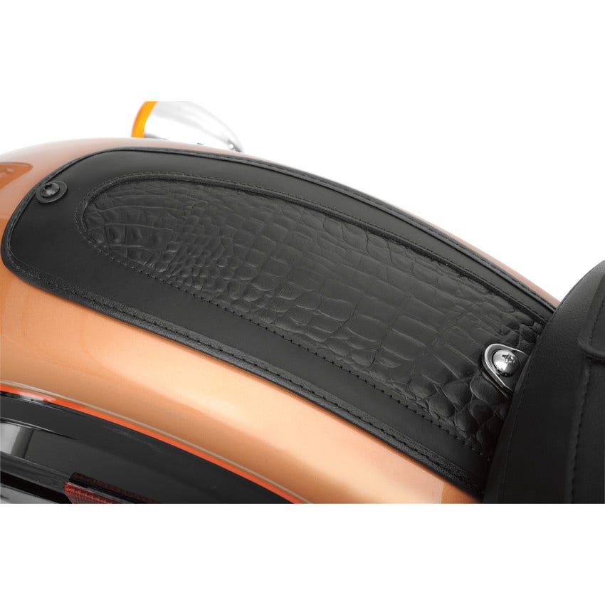 Drag Fender Skin W/Embossed Faux Gator Leather Center for Harley 58-21 FX/FL/XL