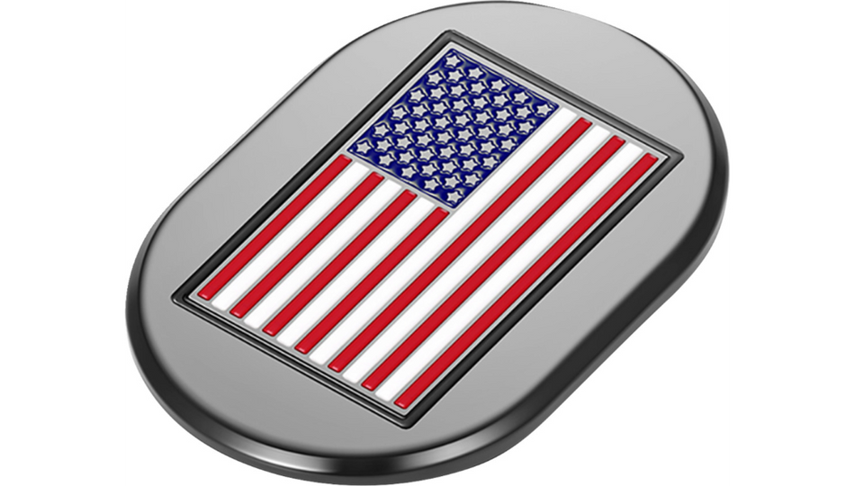 Figurati Antenna Left Cover Black w/ American Flag 4 Harley 09-23 Touring