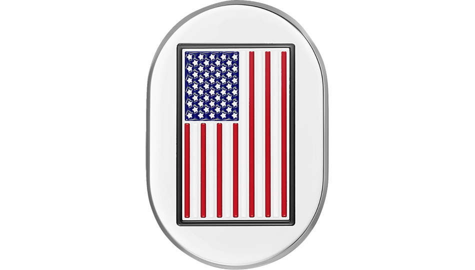 Figurati Antenna Left Cover Mirror Polish w/ American Flag 4 Harley 09-23 Touring