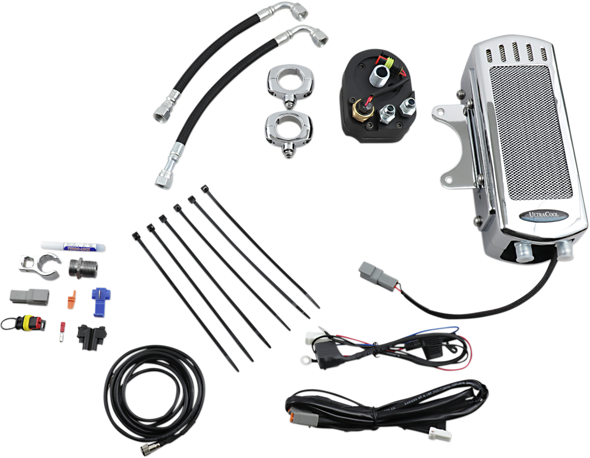 UltraCool SMS-1 Side Mount Oil Cooler Kit with Fan for 1985-2017 Harley-Davidson Softail