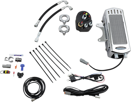 UltraCool SMS-1 Side Mount Oil Cooler Kit with Fan for 1985-2017 Harley-Davidson Softail