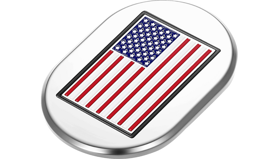 Figurati Antenna Left Cover Mirror Polish w/ American Flag 4 Harley 09-23 Touring