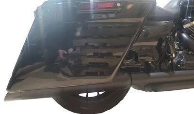 Tab Performance 50 Cal Slip-Ons Black Slash Cut 2.5" Baffles Harley Touring 95-16