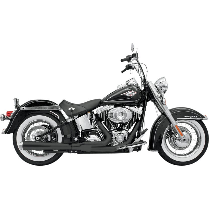 Bassani Black Road Rage 2 Into 1 Long Megaphone Exhaust Harley Softail 86-17