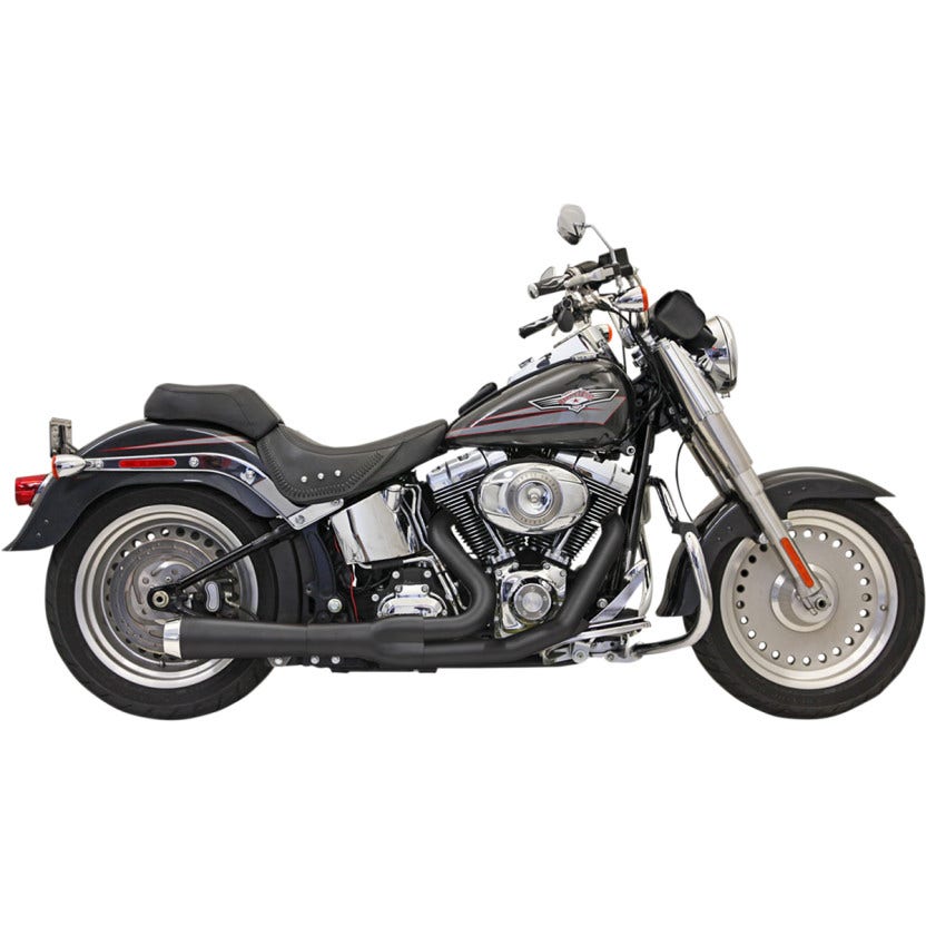 Bassani Black Road Rage 2 Into 1 Short Megaphone Exhaust Harley Softail 86-17