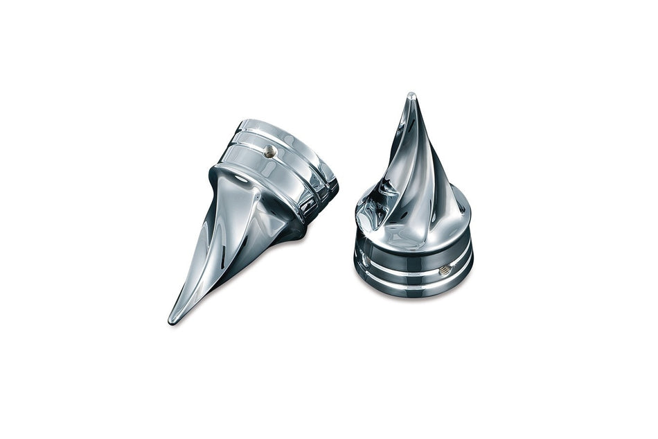 Kuryakyn 1217 Chrome Twisted Front 3/4" Axle Caps 80-07 Softail FXD FLH/T XL FXR