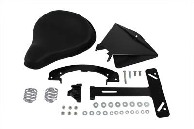 V-Twin 47-0134 Black Leather Solo Seat Kit w/ 2" Springs Harley Sportster 04-06