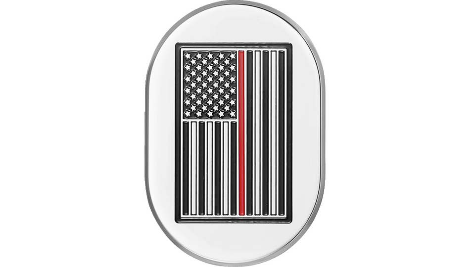 Figurati Antenna Right Cover Mirror w/ Red Line American Flag 4 Harley 09-23 Touring