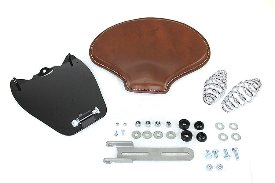 V-Twin 47-0190 Brown Leather Solo Seat Kit w/ 5" Springs Indian Scout 15-Up