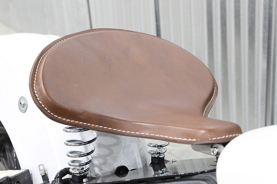 V-Twin 47-0190 Brown Leather Solo Seat Kit w/ 5" Springs Indian Scout 15-Up