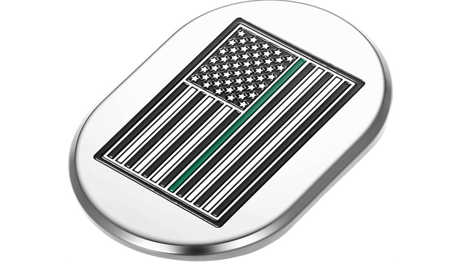 Figurati Antenna Right Cover Mirror w/ Green Line American Flag 4 Harley 09-23 Touring