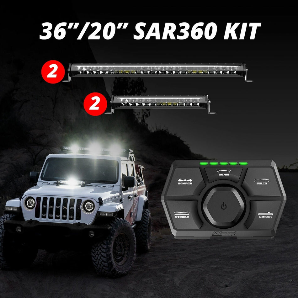 XK Glow 2pc 36" 2pc 20" 360 SAR LED Search & Rescue Light Bar System and Controller