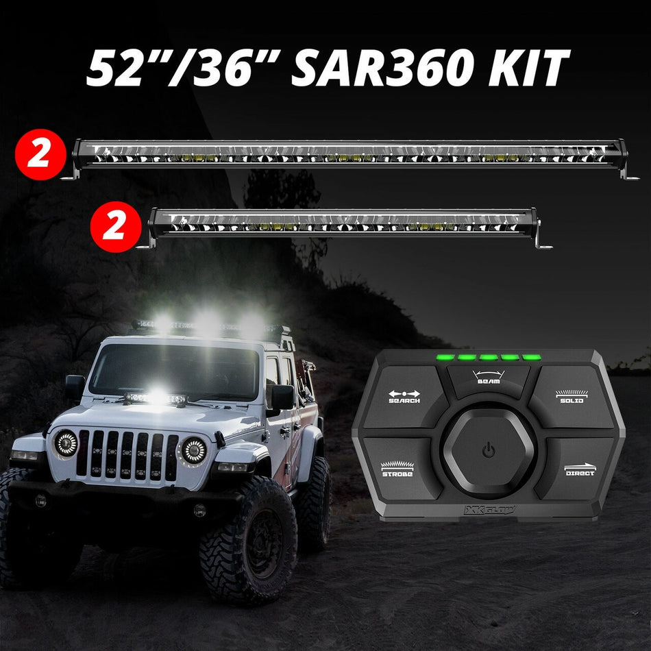 XK Glow 2pc 52" 2pc 36" 360 SAR LED Search & Rescue Light Bar System and Controller
