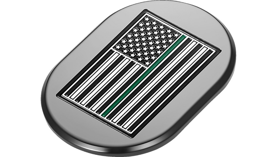 Figurati Antenna Right Cover Black w/ Green Line American Flag 4 Harley 09-23 Touring