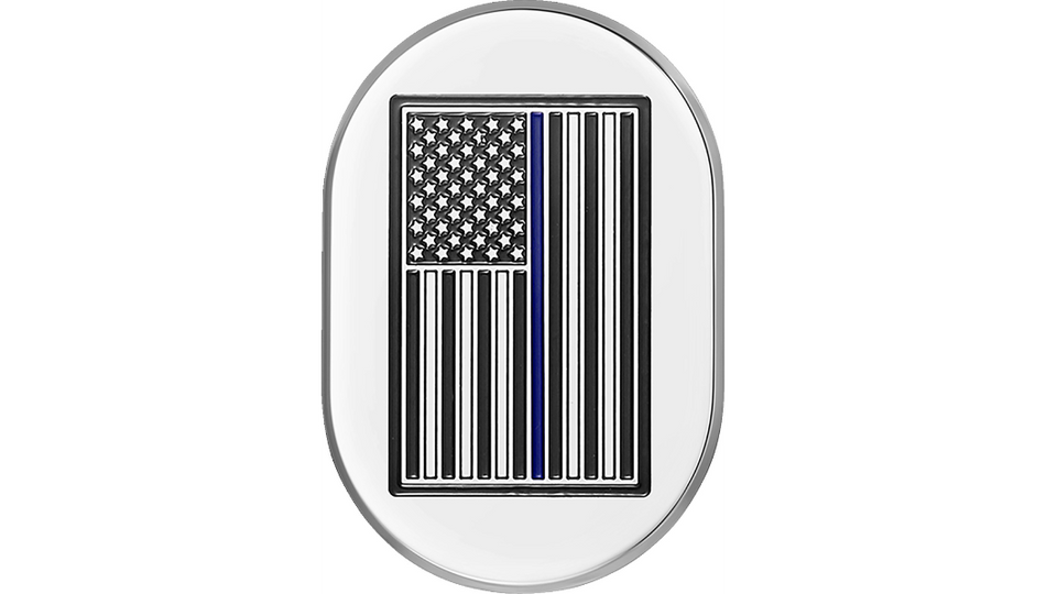 Figurati Antenna Right Cover Mirror w/ Blue Line American Flag 4 Harley 09-23 Touring